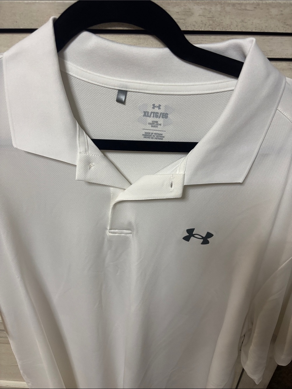 Under Armour Men’s White Polo with Gray Logo